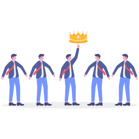Un homme d'affaires sélectionne le meilleur employé de son équipe  Illustration