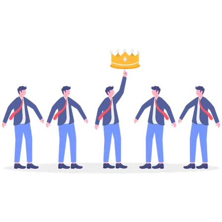 Un homme d'affaires sélectionne le meilleur employé de son équipe  Illustration