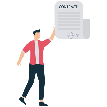 Un homme d'affaires signe un contrat commercial  Illustration