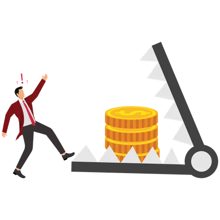 Un homme d'affaires tombe dans le piège d'une arnaque à l'investissement  Illustration