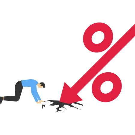 L'homme d'affaires tombe en crise commerciale  Illustration