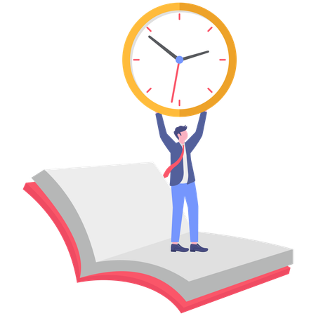Homme d'affaires travaillant sur la gestion du temps  Illustration