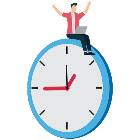 Homme d'affaires travaillant selon des horaires flexibles  Illustration