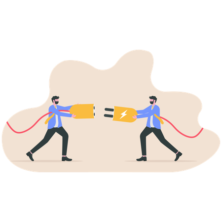 Homme d'affaires travaillant sur une connexion commerciale  Illustration