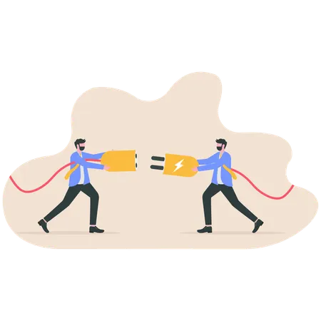 Homme d'affaires travaillant sur une connexion commerciale  Illustration