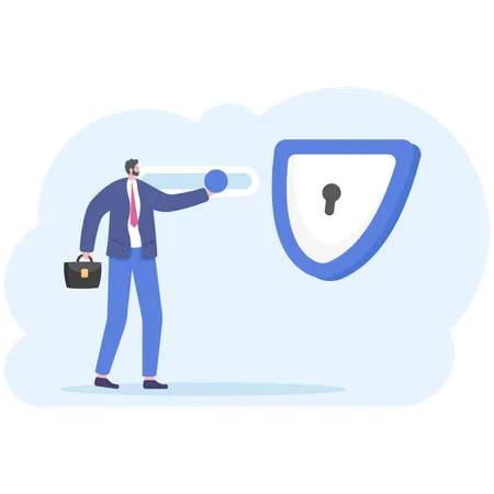 Homme d'affaires utilisant VPN  Illustration