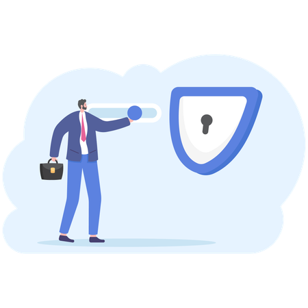 Homme d'affaires utilisant VPN  Illustration