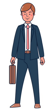 Homme d'affaires va au bureau  Illustration