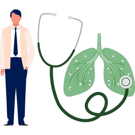 Homme d'affaires vérifiant le taux d'impulsions à l'aide d'un stéthoscope  Illustration