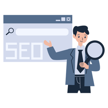 Opinions d'homme d'affaires sur SEO Trends  Illustration