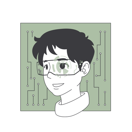 Homme dans les Googles VR  Illustration