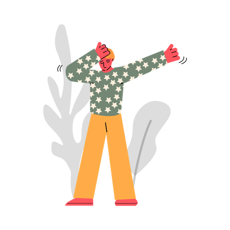 Homme qui danse dans le parc  Illustration