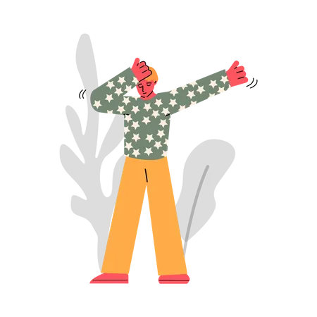 Homme qui danse dans le parc  Illustration