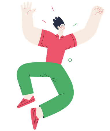 Homme dansant et appréciant  Illustration