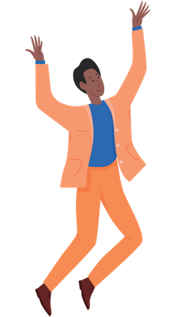 Homme dansant et joyeux  Illustration