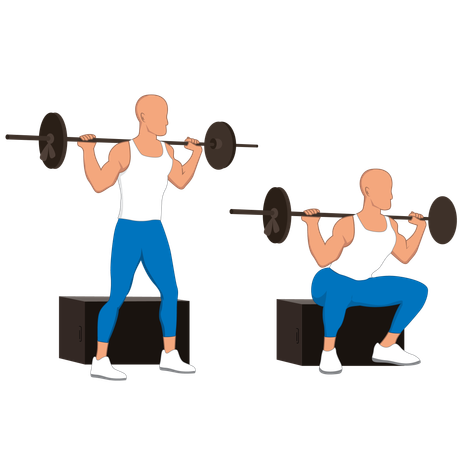 Homme de gym faisant une expérience de musculation  Illustration