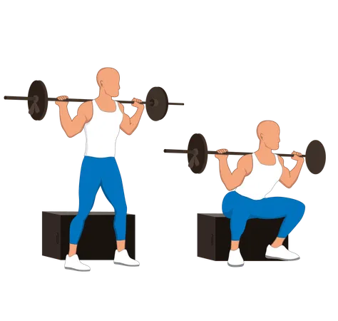 Homme de gym faisant une expérience de musculation  Illustration