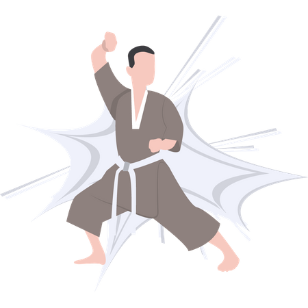Homme de karaté  Illustration