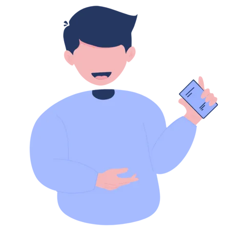 Homme de tenir un smartphone  Illustration