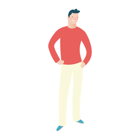 Homme debout, portrait  Illustration