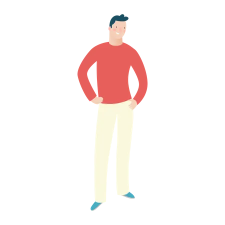 Homme debout, portrait  Illustration