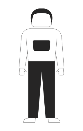 Homme debout sans visage en tenue décontractée bleue  Illustration