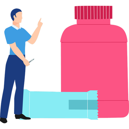 Homme disant l’importance du supplément  Illustration