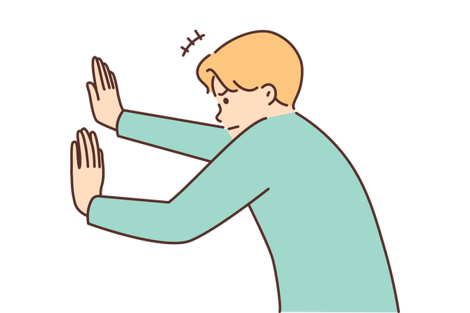 Homme disant stop  Illustration