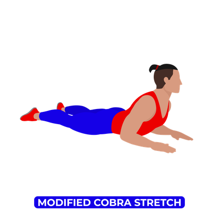 Homme faisant un étirement Cobra modifié  Illustration