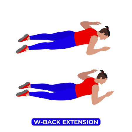 Homme faisant un exercice d'extension du dos W  Illustration