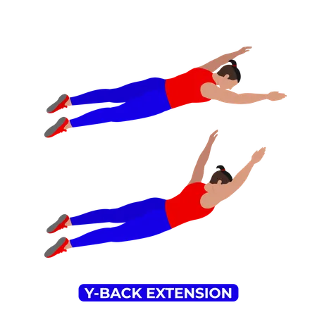 Homme faisant un exercice d'extension du dos Y  Illustration