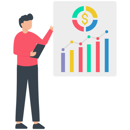 Présentation Homme Donnant Analyse Financière  Illustration