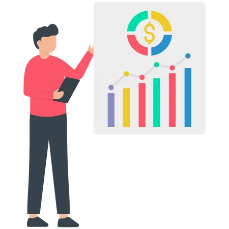 Présentation Homme Donnant Analyse Financière  Illustration