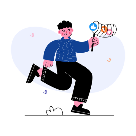 Homme donnant des avis clients  Illustration