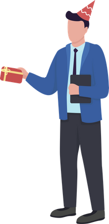 Homme donnant un cadeau  Illustration