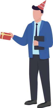 Homme donnant un cadeau  Illustration