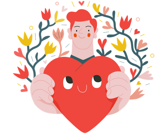 Homme donnant un coeur  Illustration