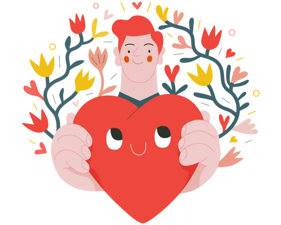 Homme donnant un coeur  Illustration