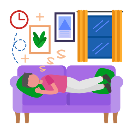 L'homme dort régulièrement  Illustration