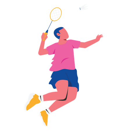 Homme fracassant le badminton  Illustration