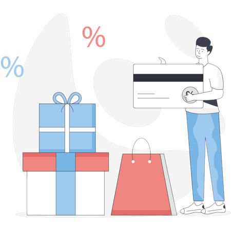 Homme effectuant un paiement par carte  Illustration