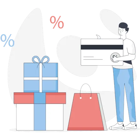 Homme effectuant un paiement par carte  Illustration