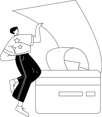Homme effectuant un paiement par carte de crédit  Illustration