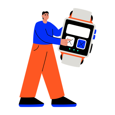 Montre connectée, paiement, montre-bracelet, technologie, portable  Illustration