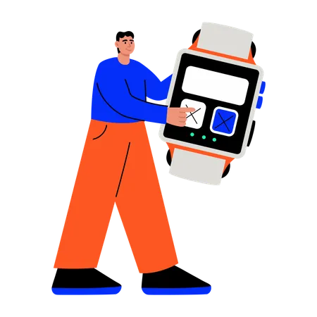 Montre connectée, paiement, montre-bracelet, technologie, portable  Illustration