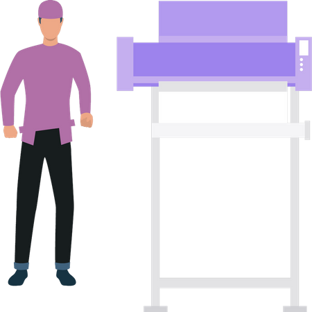 Électricien mâle debout  Illustration