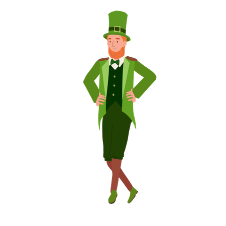 Homme en costume de lutin  Illustration