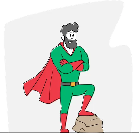 Homme en costume de super héros  Illustration