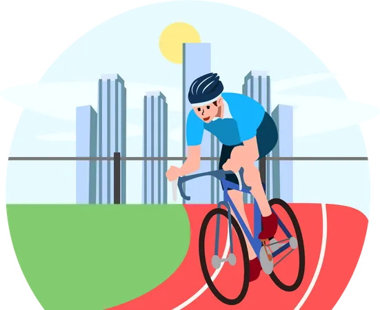 Homme en course cycliste  Illustration