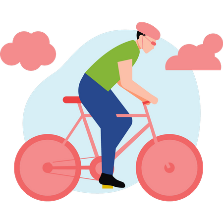 Homme en compétition cycliste  Illustration